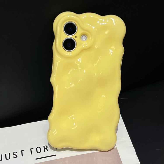 For iPhone 15 Wave Bubbles TPU Phone Case(Baby Yellow)