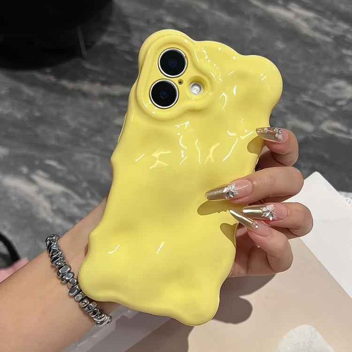 For iPhone 15 Wave Bubbles TPU Phone Case(Baby Yellow)