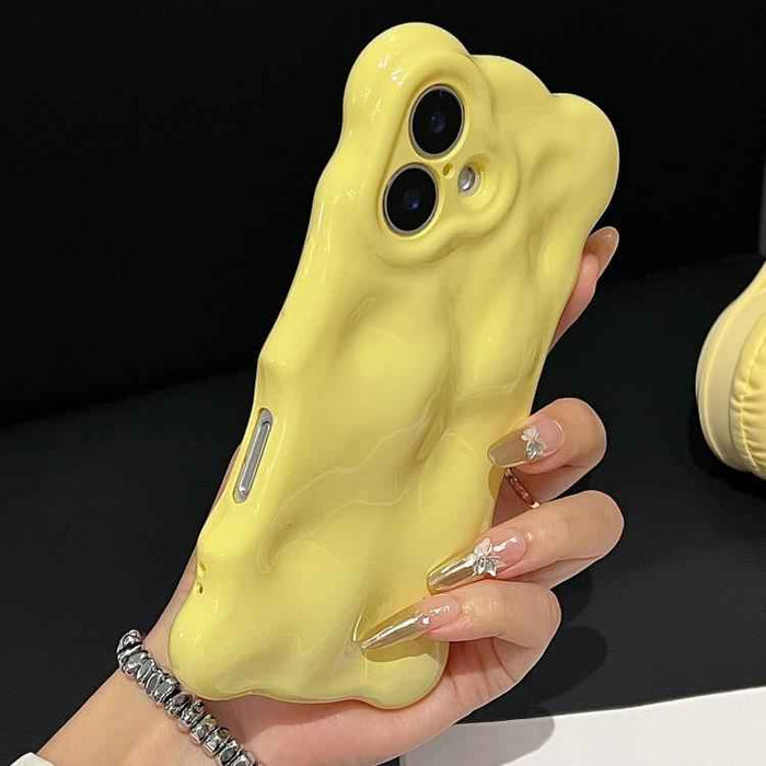 For iPhone 15 Wave Bubbles TPU Phone Case(Baby Yellow)
