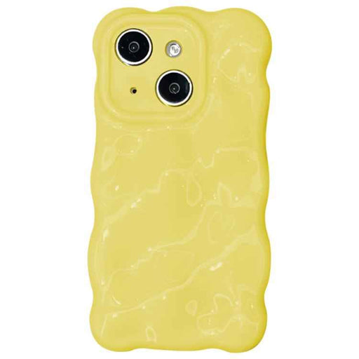 For iPhone 15 Wave Bubbles TPU Phone Case(Baby Yellow)