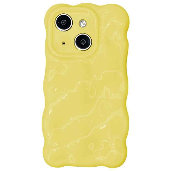 For iPhone 15 Wave Bubbles TPU Phone Case(Baby Yellow)