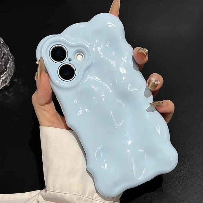 For iPhone 15 Wave Bubbles TPU Phone Case(Baby Blue)