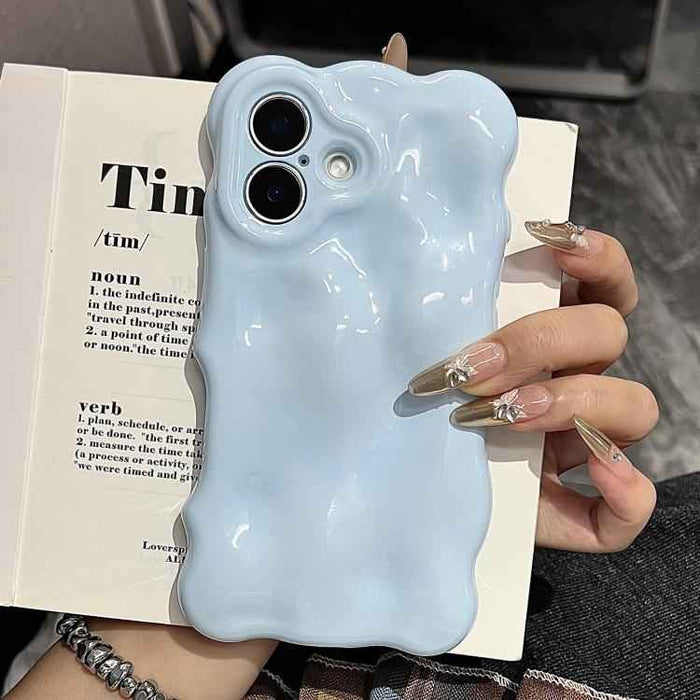 For iPhone 15 Wave Bubbles TPU Phone Case(Baby Blue)
