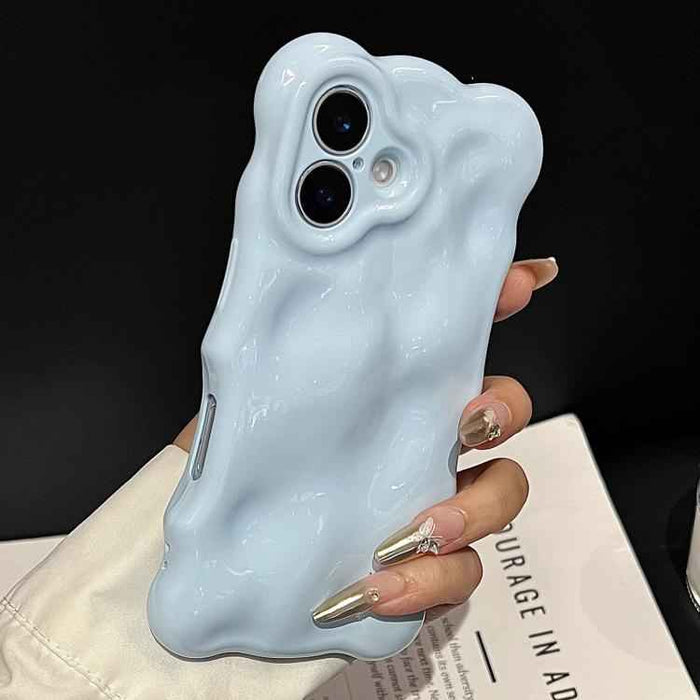 For iPhone 15 Wave Bubbles TPU Phone Case(Baby Blue)