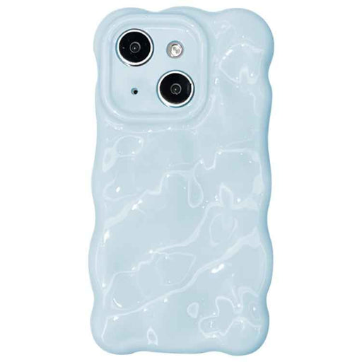 For iPhone 15 Wave Bubbles TPU Phone Case(Baby Blue)