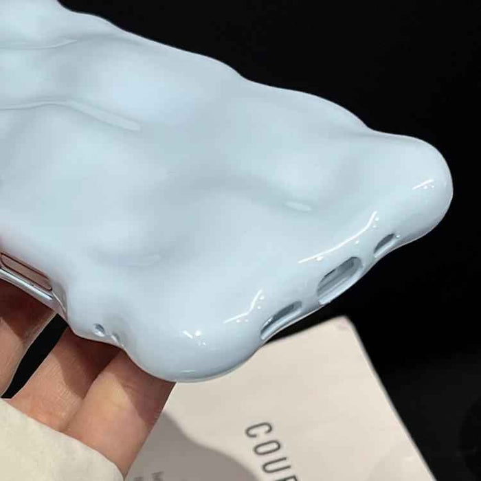For iPhone 15 Wave Bubbles TPU Phone Case(Baby Blue)