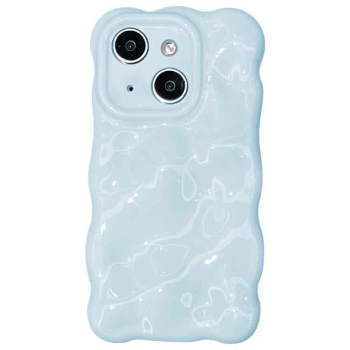 For iPhone 15 Wave Bubbles TPU Phone Case(Baby Blue)