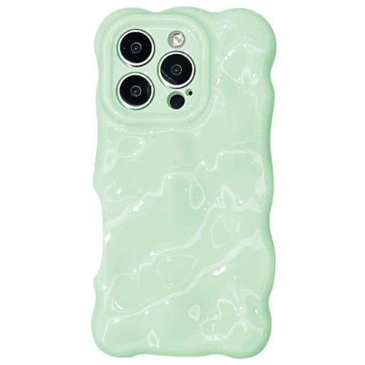 For iPhone 16 Pro Wave Bubbles TPU Phone Case(Baby Green)