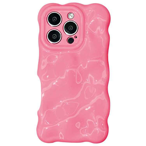 For iPhone 16 Pro Wave Bubbles TPU Phone Case(Baby Rose Red)