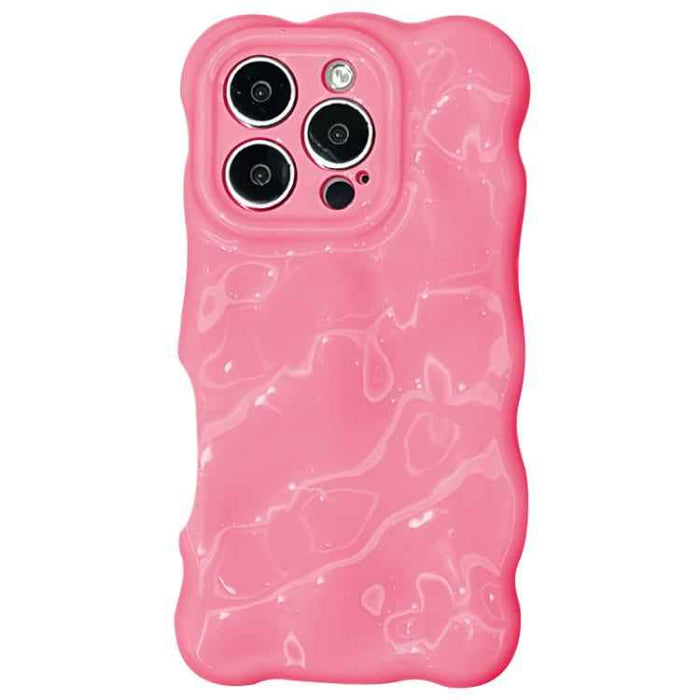 For iPhone 16 Pro Wave Bubbles TPU Phone Case(Baby Rose Red)
