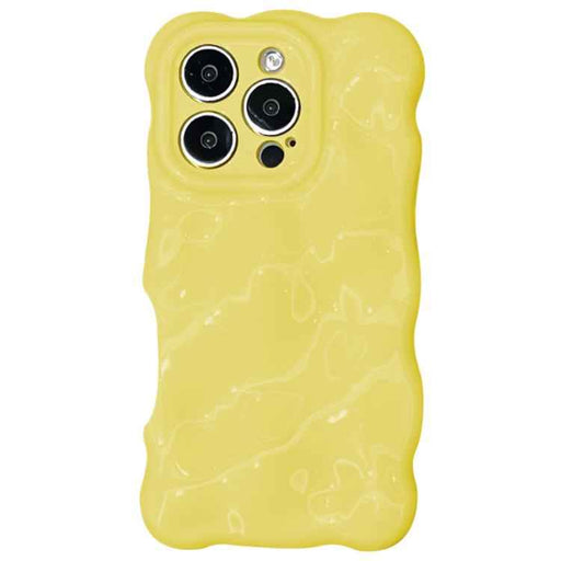 For iPhone 16 Pro Wave Bubbles TPU Phone Case(Baby Yellow)