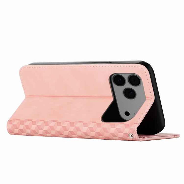 For iPhone 17 Pro Max Diamond Splicing Skin Feel Magnetic Leather Phone Case(Rose Gold)