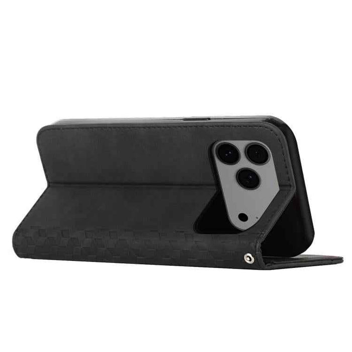 For iPhone 17 Pro Max Diamond Splicing Skin Feel Magnetic Leather Phone Case(Black)