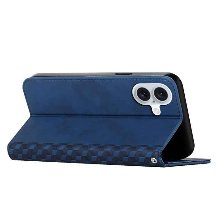 For iPhone 17 Diamond Splicing Skin Feel Magnetic Leather Phone Case(Blue)