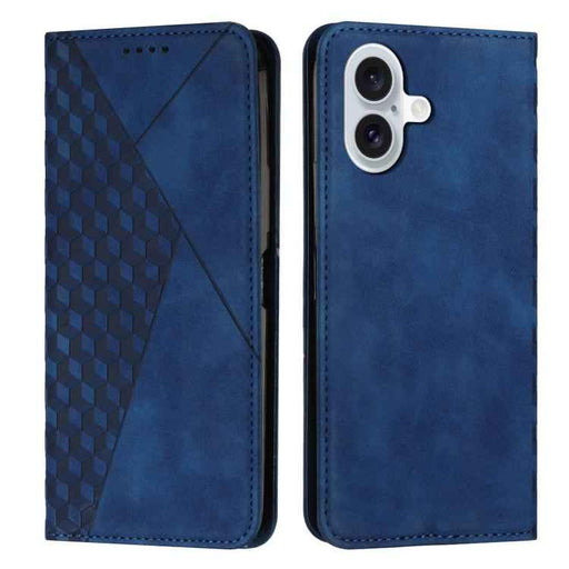For iPhone 17 Diamond Splicing Skin Feel Magnetic Leather Phone Case(Blue)