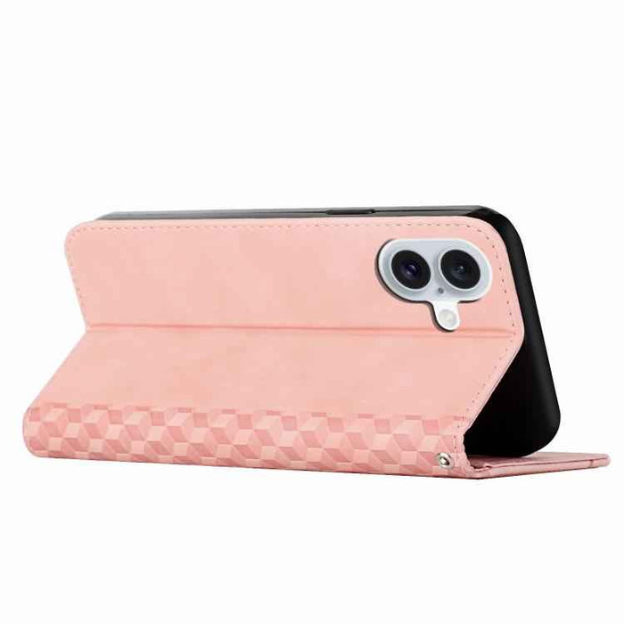 For iPhone 17 Diamond Splicing Skin Feel Magnetic Leather Phone Case(Rose Gold)