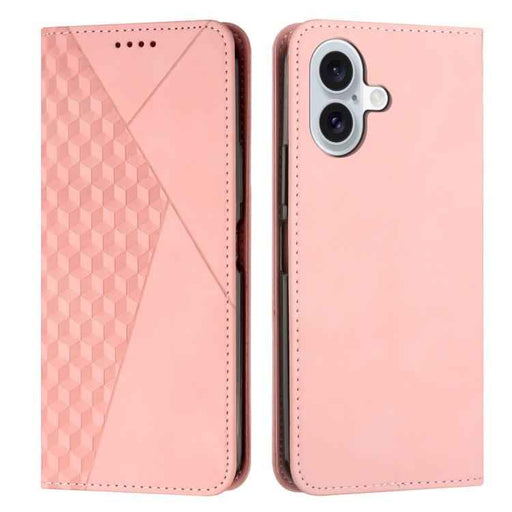 For iPhone 17 Diamond Splicing Skin Feel Magnetic Leather Phone Case(Rose Gold)