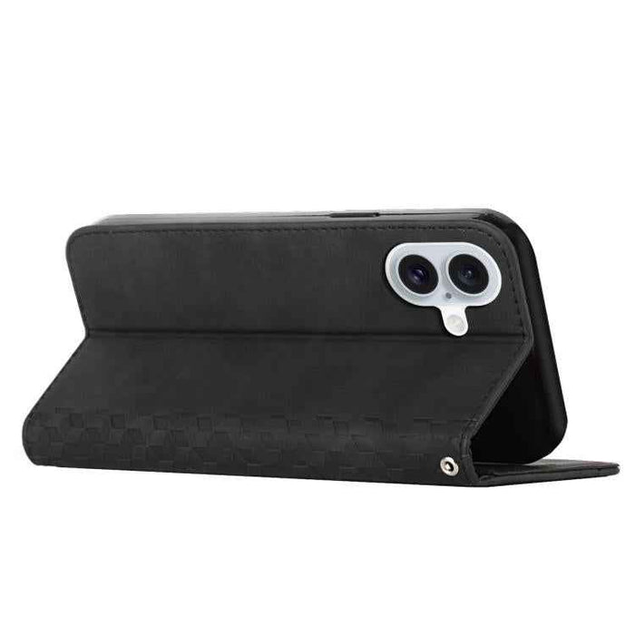 For iPhone 17 Diamond Splicing Skin Feel Magnetic Leather Phone Case(Black)