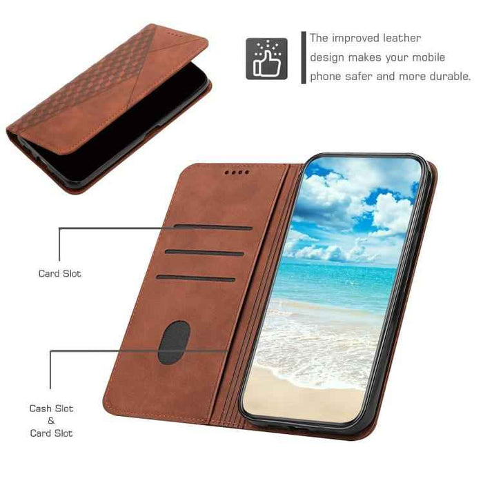 For iPhone 17 Air Diamond Splicing Skin Feel Magnetic Leather Phone Case(Brown)