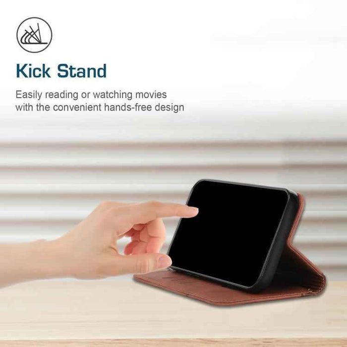 For iPhone 17 Air Diamond Splicing Skin Feel Magnetic Leather Phone Case(Brown)