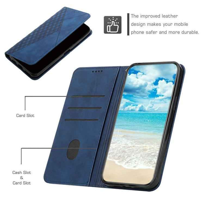 For iPhone 17 Air Diamond Splicing Skin Feel Magnetic Leather Phone Case(Blue)