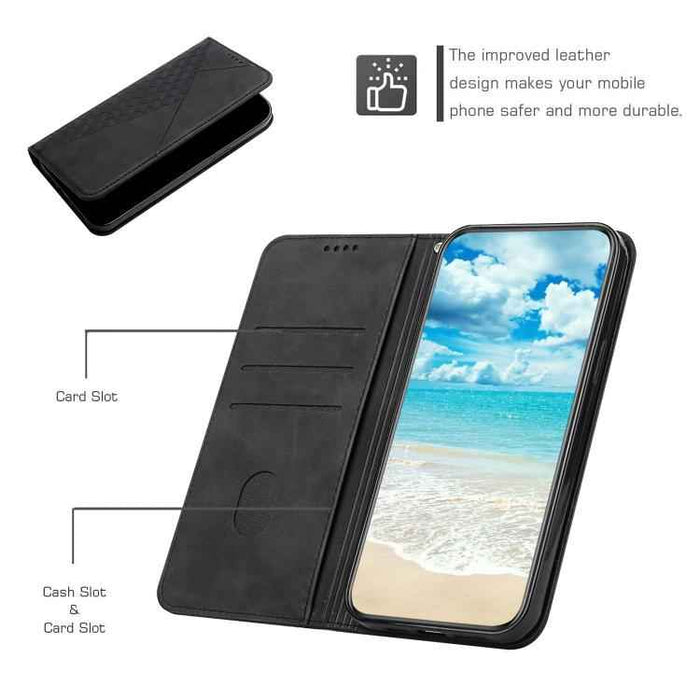 For iPhone 17 Air Diamond Splicing Skin Feel Magnetic Leather Phone Case(Black)