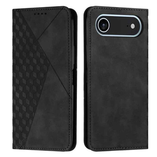 For iPhone 17 Air Diamond Splicing Skin Feel Magnetic Leather Phone Case(Black)
