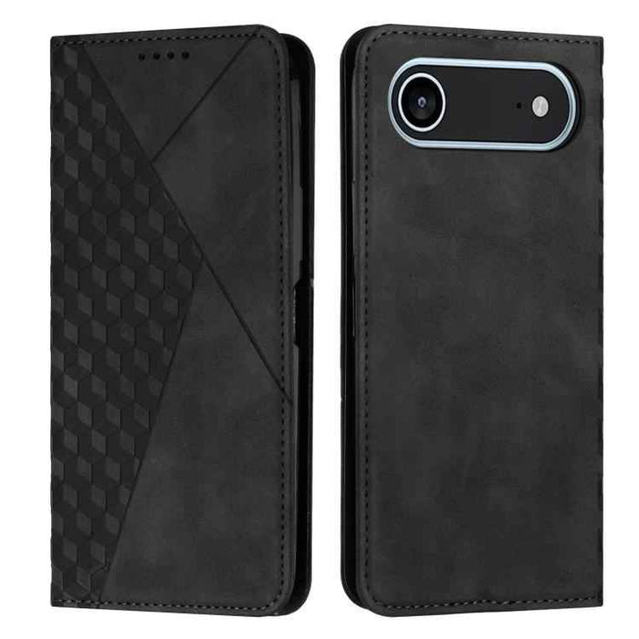 For iPhone 17 Air Diamond Splicing Skin Feel Magnetic Leather Phone Case(Black)