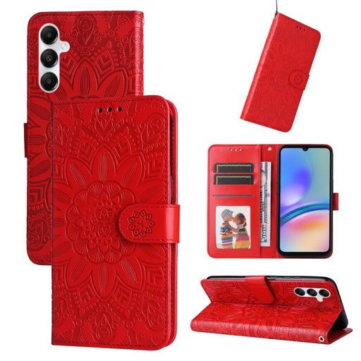 Embossed Sunflower Leather Phone Case, For Samsung Galaxy A05s, For Samsung Galaxy M34 5G, For Samsung Galaxy A25 5G Global, For Samsung Galaxy S23 FE 5G