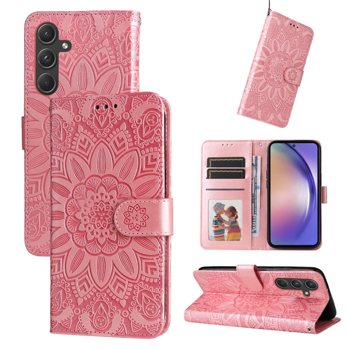 Embossed Sunflower Leather Phone Case, For Samsung Galaxy M55 5G, For Samsung Galaxy M15 5G / F15 5G, For Samsung Galaxy A55, For Samsung Galaxy A35, For Samsung Galaxy S24 Ultra, For Samsung Galaxy S24+, For Samsung Galaxy S24, For Samsung Galaxy A15�...