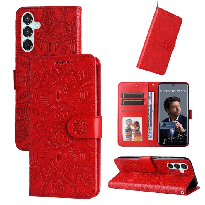 Embossed Sunflower Leather Phone Case, For Samsung Galaxy M55 5G, For Samsung Galaxy M15 5G / F15 5G, For Samsung Galaxy A55, For Samsung Galaxy A35, For Samsung Galaxy S24 Ultra, For Samsung Galaxy S24+, For Samsung Galaxy S24, For Samsung Galaxy A15�...