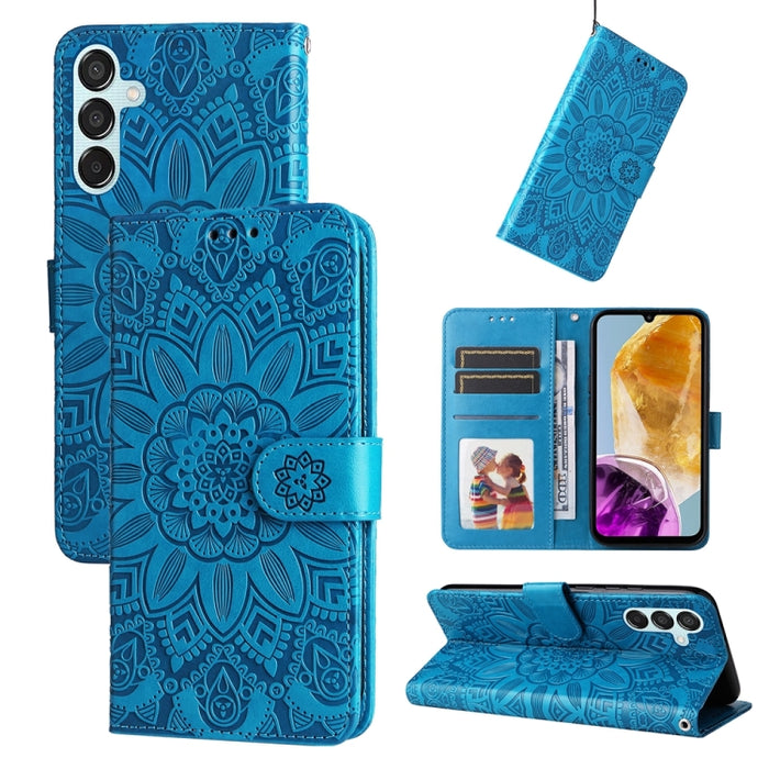 Embossed Sunflower Leather Phone Case, For Samsung Galaxy M55 5G, For Samsung Galaxy M15 5G / F15 5G, For Samsung Galaxy A55, For Samsung Galaxy A35, For Samsung Galaxy S24 Ultra, For Samsung Galaxy S24+, For Samsung Galaxy S24, For Samsung Galaxy A15�...