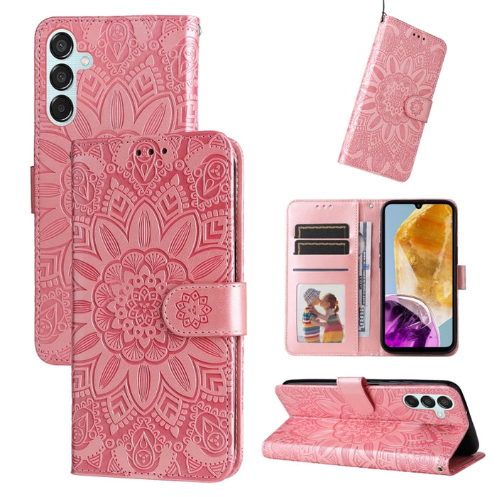 Embossed Sunflower Leather Phone Case, For Samsung Galaxy M55 5G, For Samsung Galaxy M15 5G / F15 5G, For Samsung Galaxy A55, For Samsung Galaxy A35, For Samsung Galaxy S24 Ultra, For Samsung Galaxy S24+, For Samsung Galaxy S24, For Samsung Galaxy A15�...