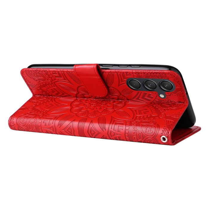 Embossed Sunflower Leather Phone Case, For Samsung Galaxy M55 5G, For Samsung Galaxy M15 5G / F15 5G, For Samsung Galaxy A55, For Samsung Galaxy A35, For Samsung Galaxy S24 Ultra, For Samsung Galaxy S24+, For Samsung Galaxy S24, For Samsung Galaxy A15�...