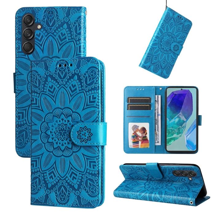 Embossed Sunflower Leather Phone Case, For Samsung Galaxy M55 5G, For Samsung Galaxy M15 5G / F15 5G, For Samsung Galaxy A55, For Samsung Galaxy A35, For Samsung Galaxy S24 Ultra, For Samsung Galaxy S24+, For Samsung Galaxy S24, For Samsung Galaxy A15�...