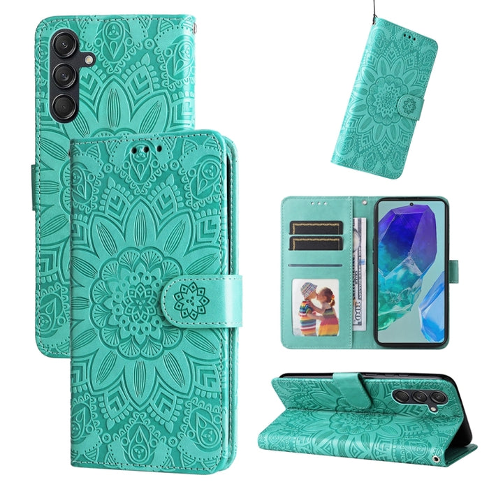 Embossed Sunflower Leather Phone Case, For Samsung Galaxy M55 5G, For Samsung Galaxy M15 5G / F15 5G, For Samsung Galaxy A55, For Samsung Galaxy A35, For Samsung Galaxy S24 Ultra, For Samsung Galaxy S24+, For Samsung Galaxy S24, For Samsung Galaxy A15�...