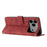 For iPhone 17 Pro Max Skin Feel Stripe Pattern Leather Phone Case with Lanyard(Red)