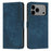 For iPhone 17 Pro Max Skin Feel Stripe Pattern Leather Phone Case with Lanyard(Blue)