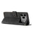 For iPhone 17 Pro Max Skin Feel Stripe Pattern Leather Phone Case with Lanyard(Black)