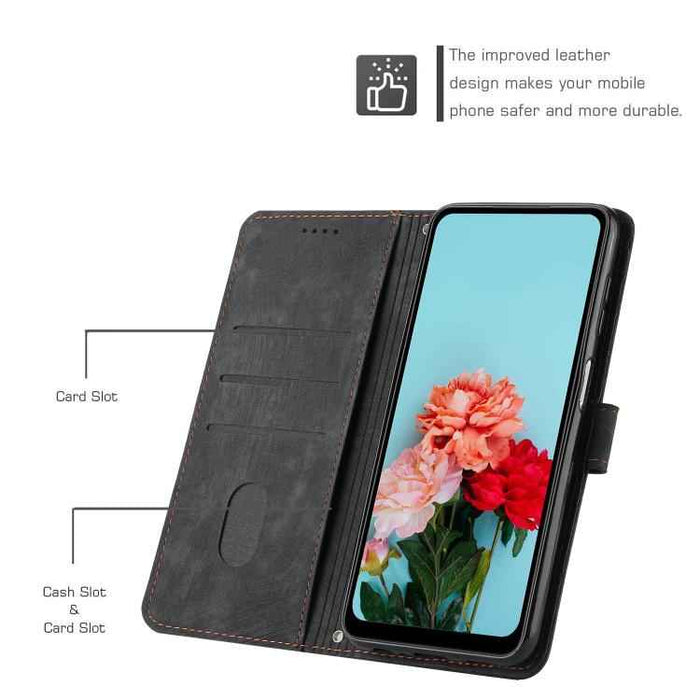 For iPhone 17 Pro Max Skin Feel Stripe Pattern Leather Phone Case with Lanyard(Black)