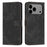 For iPhone 17 Pro Max Skin Feel Stripe Pattern Leather Phone Case with Lanyard(Black)