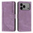 For iPhone 17 Pro Max Skin Feel Stripe Pattern Leather Phone Case with Lanyard(Purple)