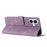 For iPhone 17 Skin Feel Stripe Pattern Leather Phone Case with Lanyard(Purple)