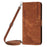 For iPhone 17 Air Skin Feel Stripe Pattern Leather Phone Case with Lanyard(Brown)