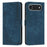For iPhone 17 Air Skin Feel Stripe Pattern Leather Phone Case with Lanyard(Blue)