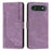 For iPhone 17 Air Skin Feel Stripe Pattern Leather Phone Case with Lanyard(Purple)