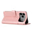 For iPhone 17 Pro Max Stitching Calf Texture Buckle Leather Phone Case(Rose Gold)