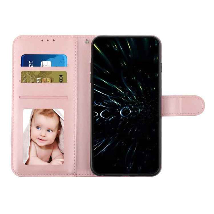 For iPhone 17 Pro Max Stitching Calf Texture Buckle Leather Phone Case(Rose Gold)