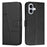 For iPhone 17 Stitching Calf Texture Buckle Leather Phone Case(Black)