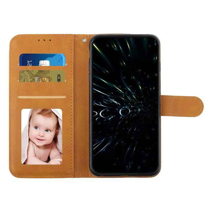 For iPhone 17 Stitching Calf Texture Buckle Leather Phone Case(Yellow)